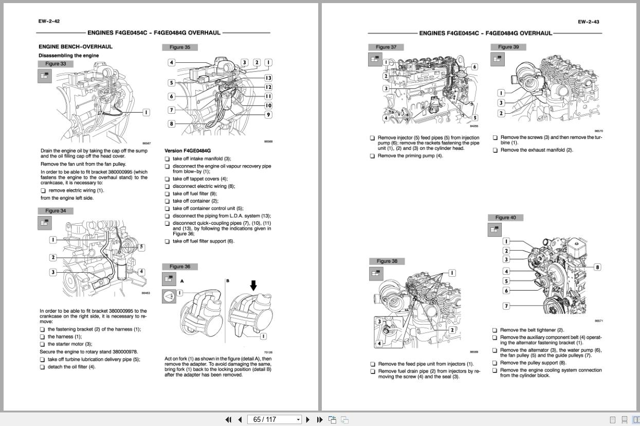New Holland Engine F4GE0484G F4GE0454C Repair Manual 6036711100 (2)
