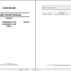 New Holland Engine F4HE9484CJ102 F4HE9484CJ103 Repair Manual 87643867NA 2007 (1)
