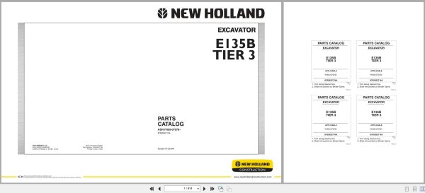 New Holland Excavator E135B Tier 3 Parts Catalog 87659327Na 2008 (1)