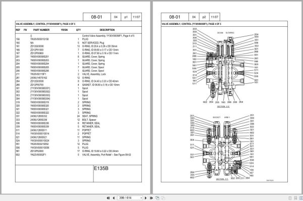 New Holland Excavator E135B Tier 3 Parts Catalog 87659327Na 2008 (2)
