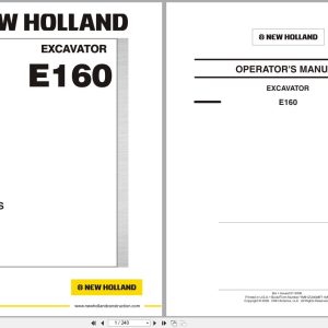 New Holland Excavator E160 Operators Manual YM91ZU0008F1NA 2006 (1)