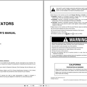 New Holland Excavator E18SR Operators Manual 87364381NA 2007 (1)
