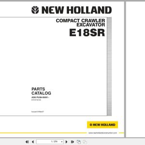 New Holland Excavator E18SR Parts Catalog 87519740NA 2007 (1)