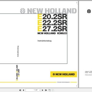 New Holland Excavator E20.2SR E22.2SR E27.2SR Operators Manual 6042143901 2005 DK (1)