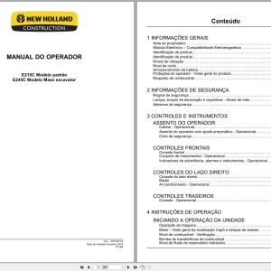 New Holland Excavator E215C E245C Operators Manual 47619473A 2015 BR (1)