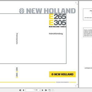 New Holland Excavator E265 E305 Operators Manual 6043549000 2005 DK (1)