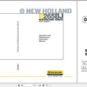 New Holland Excavator E265B E265BLC Operation Manual 87739538 2007 (1)