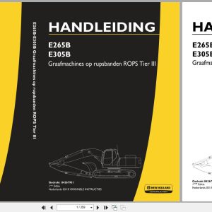 New Holland Excavator E265B E305B Operation Maintenance Manual 84267951 2010 NL (1)