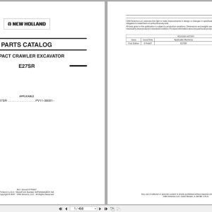New Holland Excavator E27SR Parts Catalog S3PV00024ZE01NA 2007 (1)