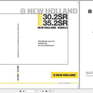 New Holland Excavator E30.2SR E35.2SR Operation Maintenance Manual 6042145801 2005 NL (1)