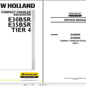 New Holland Excavator E30BSR E35BSR Tier 4 Service Manual S5PW0029E01EN US 2008 (1)