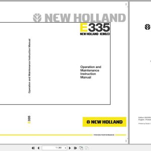 New Holland Excavator E335 Operation Maintenance Manual 6042162201 2005 (1)