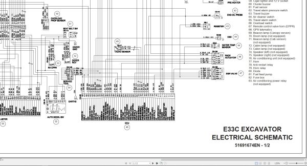 New Holland Excavator E33C Electrical Schematic 51691674En (1)