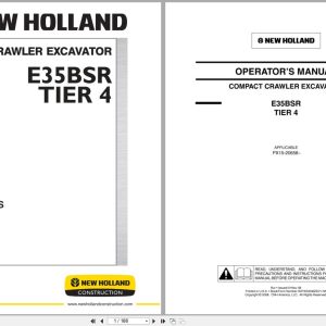 New Holland Excavator E35BSR Tier 4 Operators Manual S2PX00036ZE01NA 2008 (1)