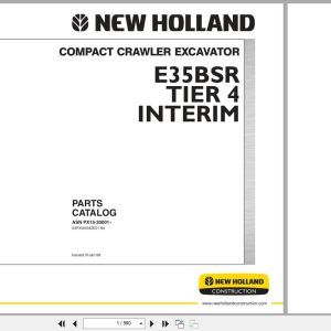 New Holland Excavator E35BSR Tier 4 Parts Catalog S3PX00034ZE01NA 2008 (1)