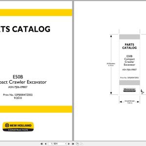 New Holland Excavator E50B Parts Catalog S3PJ00047ZE02 2010 (1)