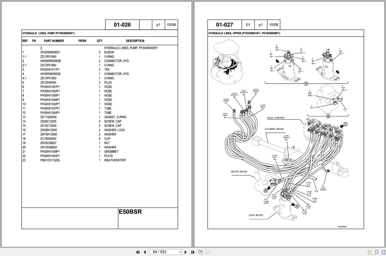 New Holland Excavator E50BSR Tier 4 Parts Catalog S3PJ00044ZE01NA 2008 (2)