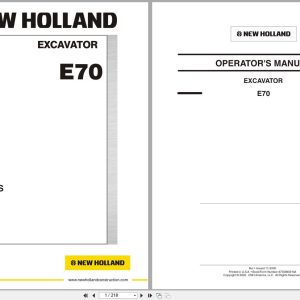 New Holland Excavator E70 Operators Manual 87359659NA 2006 (1)