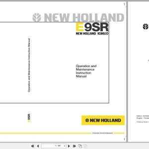 New Holland Excavator E9SR Operation Maintenance Manual 6042139100 (1)