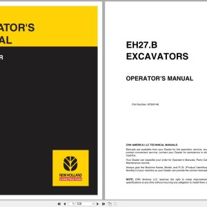 New Holland Excavator EH27.B Operators Manual 87054146NA 2004 (1)