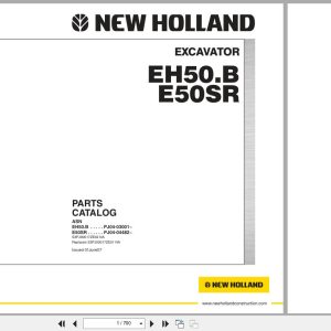 New Holland Excavator EH50.B E50SR Parts Catalog S3PJ00017ZE02NA 2007 (1)