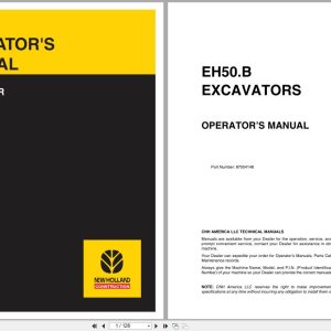 New Holland Excavator EH50.B Operators Manual 87054148NA 2004 (1)
