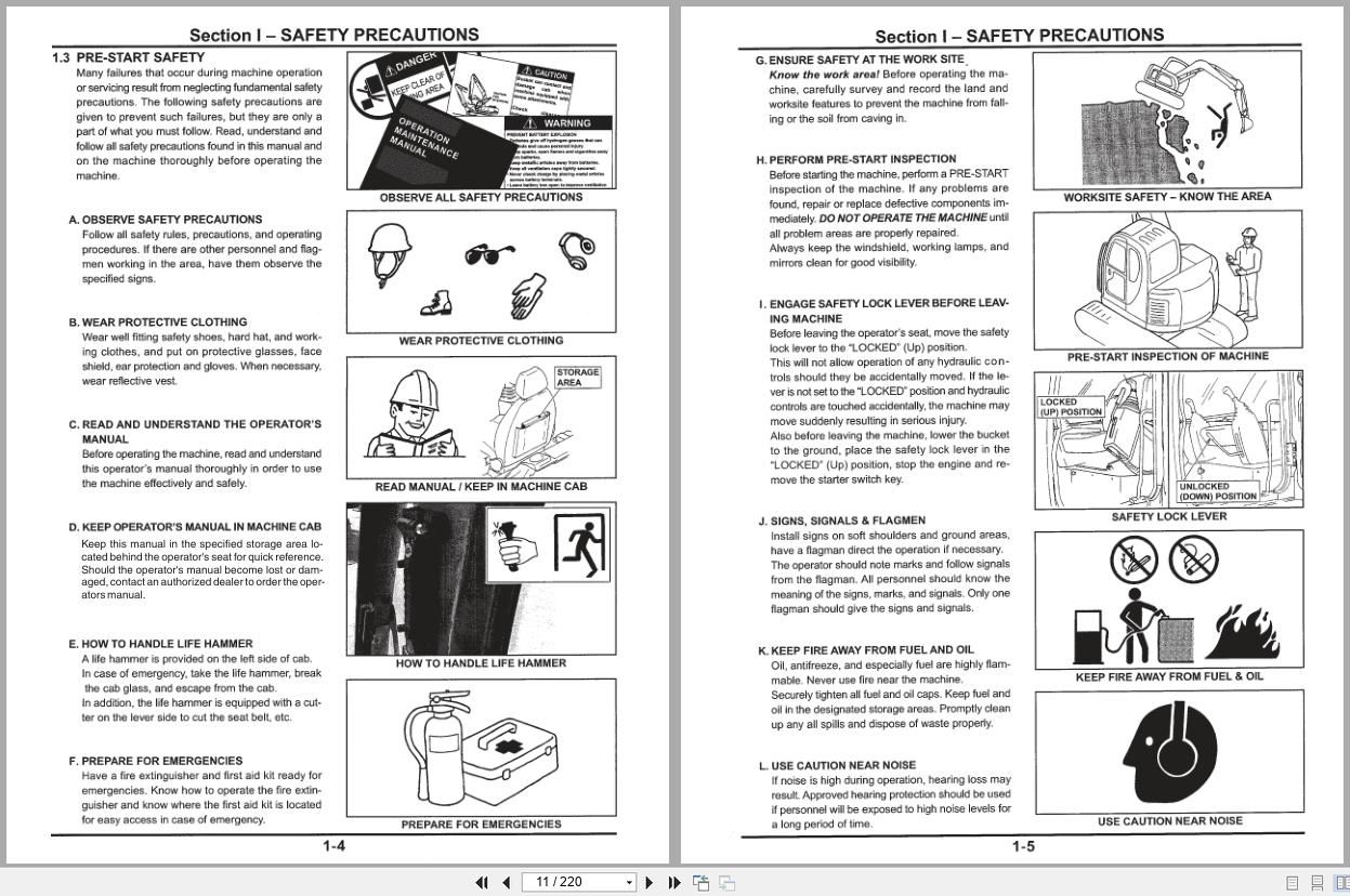New Holland Excavator EH70 Operators Manual 6 85580NA 2004 (2)