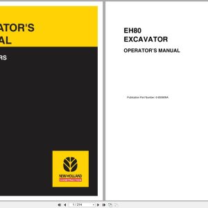 New Holland Excavator EH80 Operators Manual 6 85590NA 2004 (1)