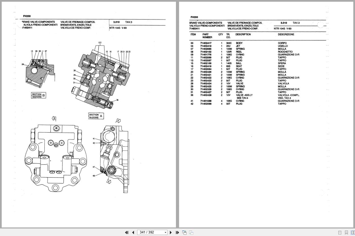 New Holland Excavator FH200LC FH200T Parts Catalog 73157997 (2)