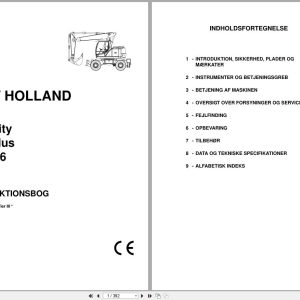 New Holland Excavator MHCity MHPlus MH5.6 Operators Manual 87589937 2008 DK (1)
