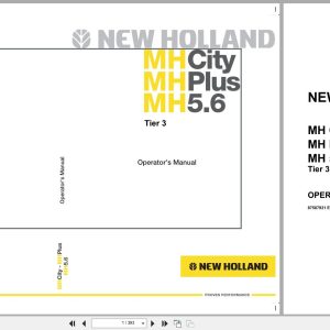 New Holland Excavator MHCity MHPlus MH5.6 Tier 3 Operators Manual 87587931 (1)