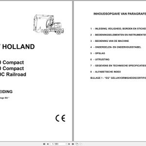 New Holland Excavator WE150 WE170 WE170C Operation Maintenance Manual 87738393 NL (1)