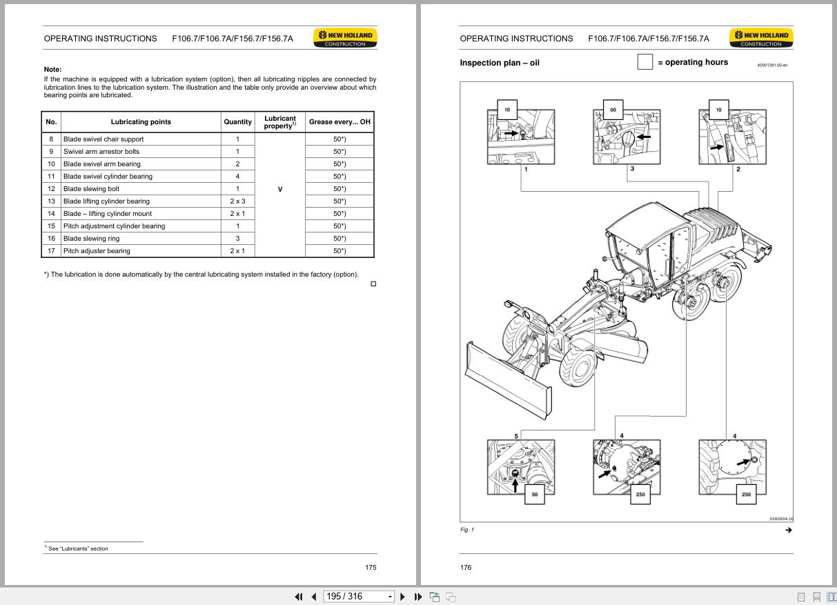 New Holland Grader F106.7 F106.7A F156.7 F156.7A Tier 3 Operators Manual 84147951 2010 (2)