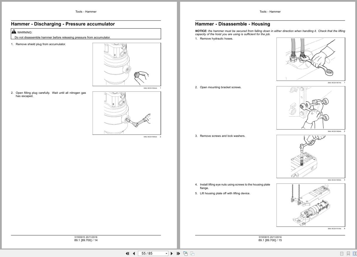 New Holland Hydraulic Breaker CB18S CB27S CB37S Service Manual 51553915 (2)