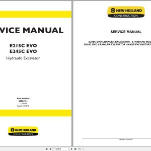 New Holland Hydraulic Excavator E215C E245C EVO Service Manual 48024961 2016 (1)