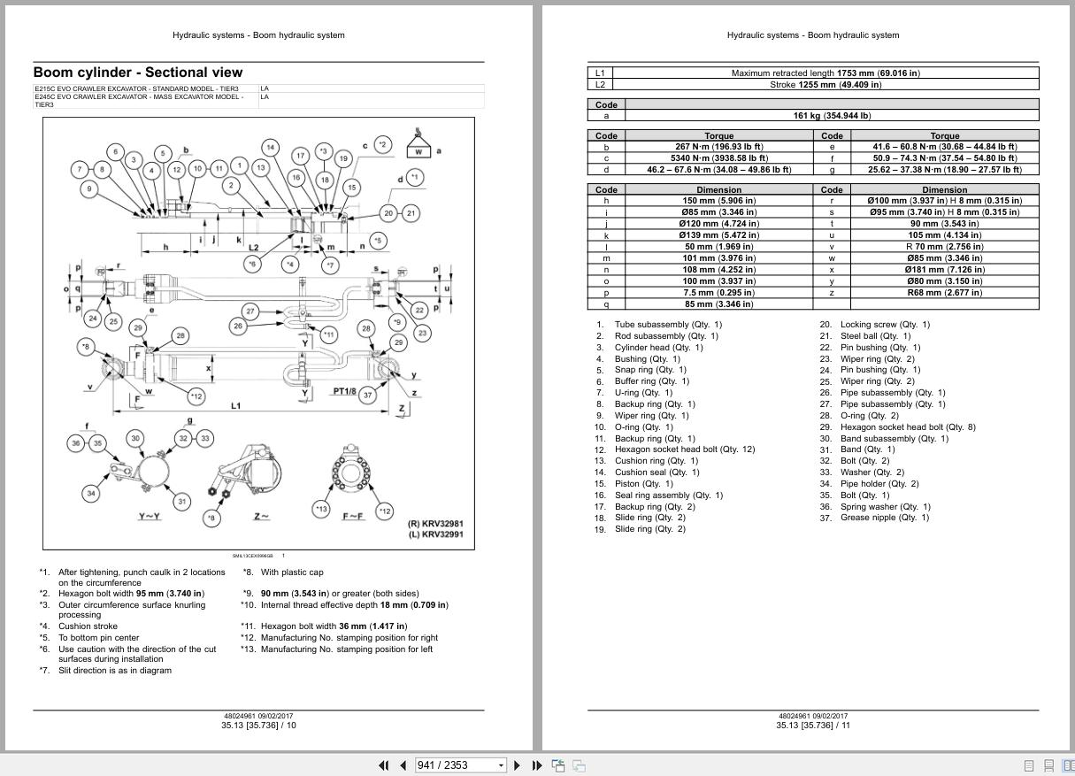 New Holland Hydraulic Excavator E215C E245C EVO Service Manual 48024961 2016 (2)