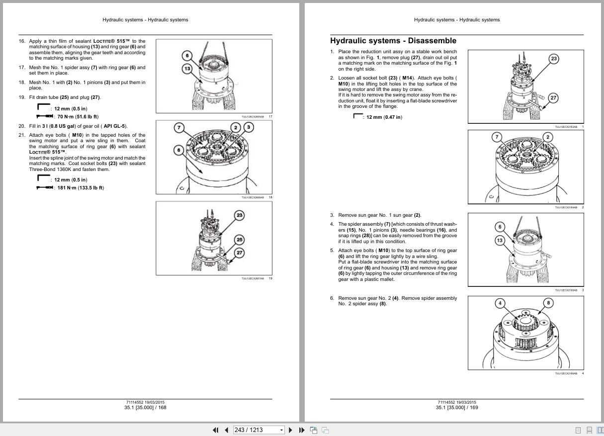 New Holland Hydraulic Excavator E215C E245CME Service Manual 71114552 2015 (2)