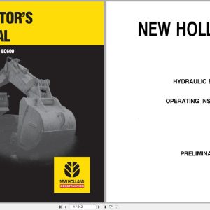 New Holland Hydraulic Excavator EC600 Operators Manual 73179328 (1)