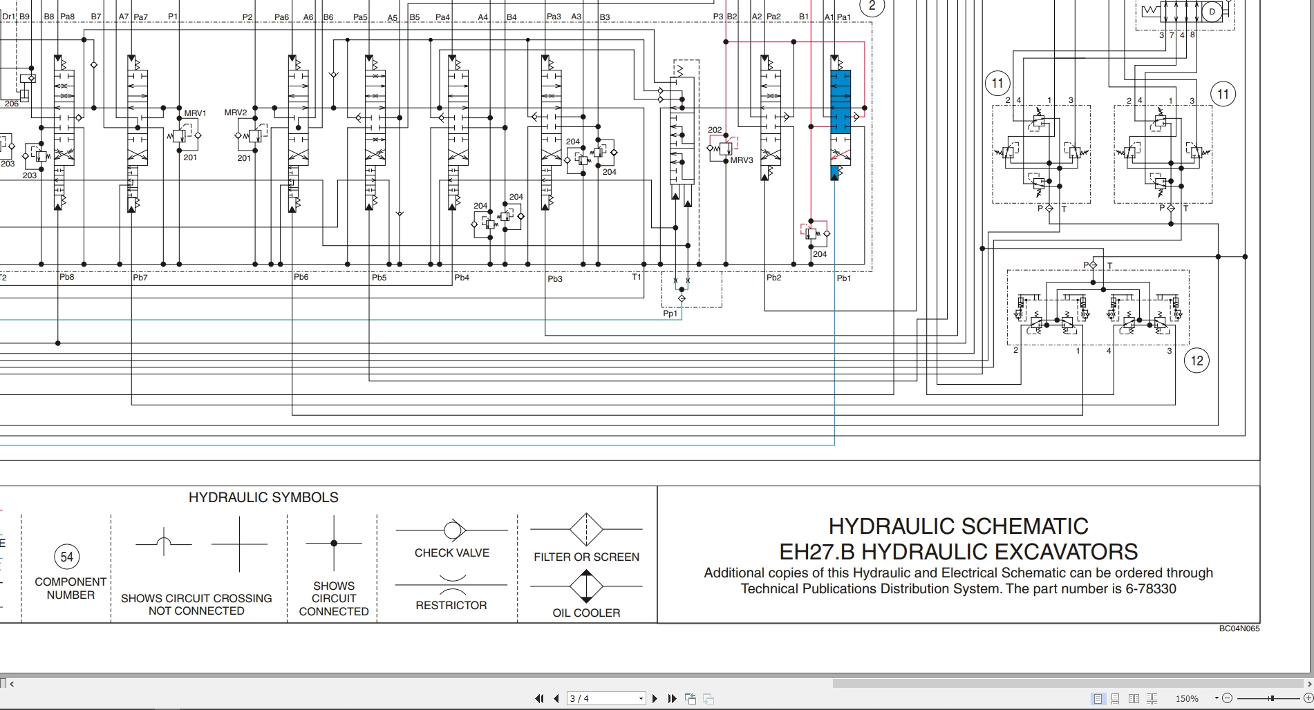 New Holland Hydraulic Excavator EH27.B Hydraulic Electrical Schematic 6 78330 (2)