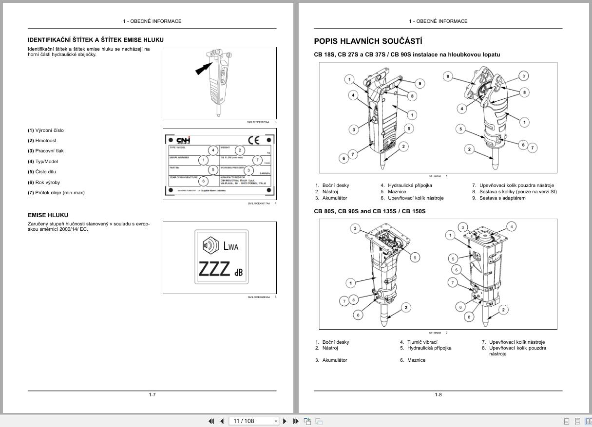 New Holland Hydraulic Hammer CB18S to CB800S Operators Manual 51439095 2018 CZ (2)