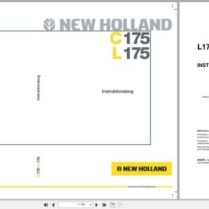 New Holland Loader L175 C175 Operators Manual 87612235DA 2007 DK (1)