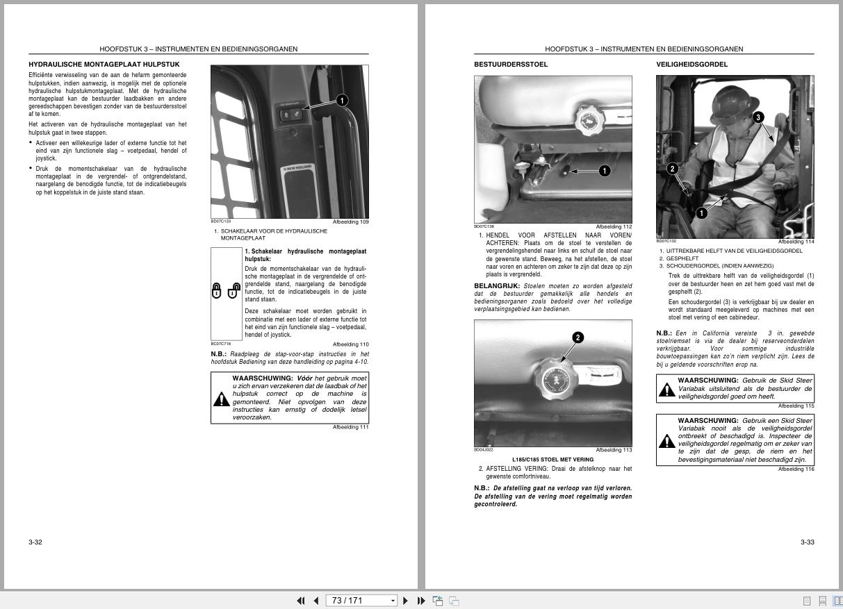 New Holland Loader L180 L185 C185 Operators Manual 84268737 2009 NL (2)