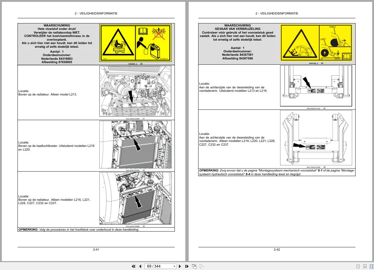 New Holland Loader L213 to C237 Operation Maintenance Manual 48068246 2017 NL (2)