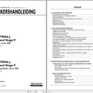 New Holland Loader L316 to C337 Operation Maintenance Manual 90428734 2021 NL (1)