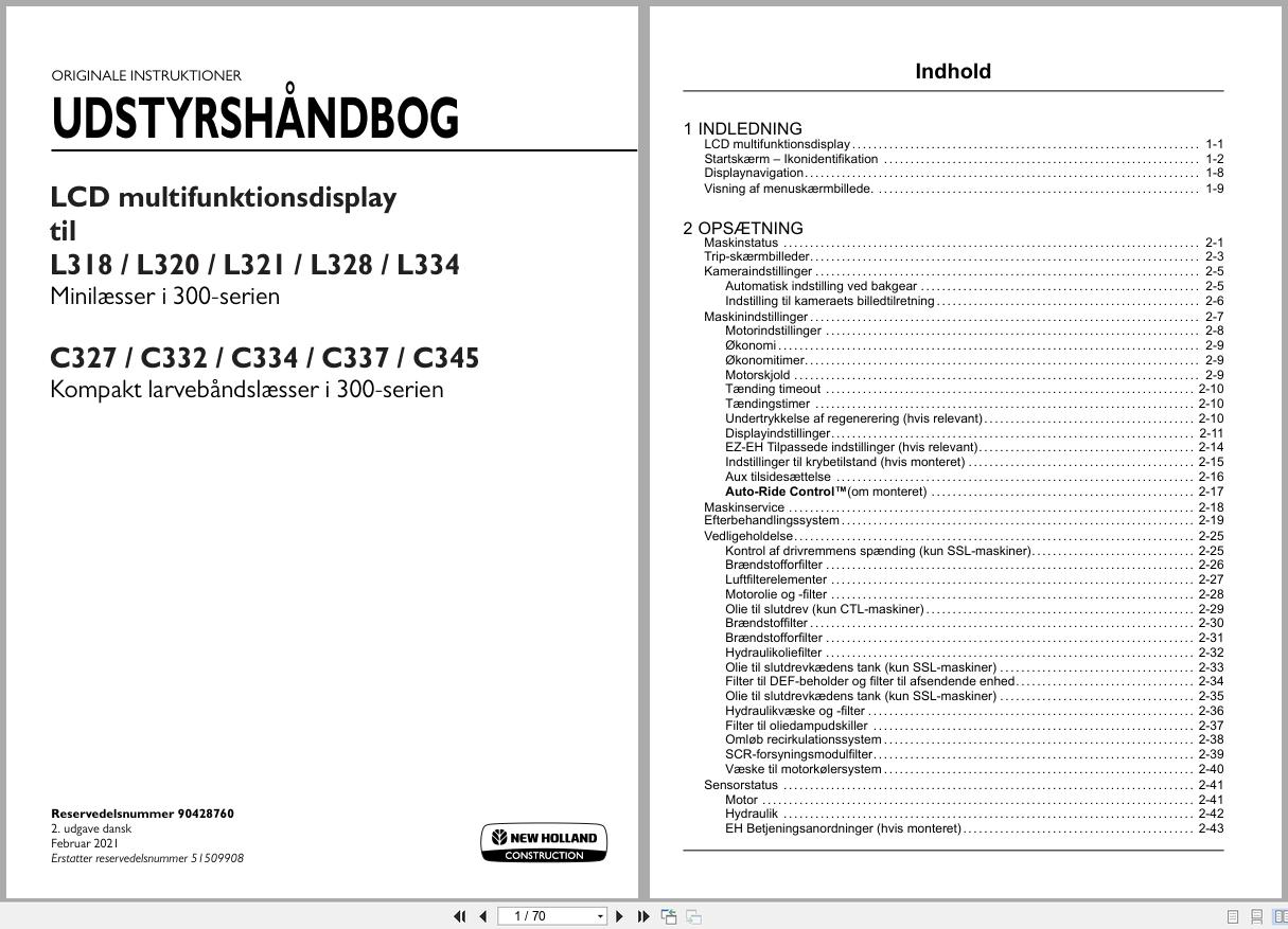 New Holland Loader L318 to C345 Equipment Manual 90428760 2021 DK (1)