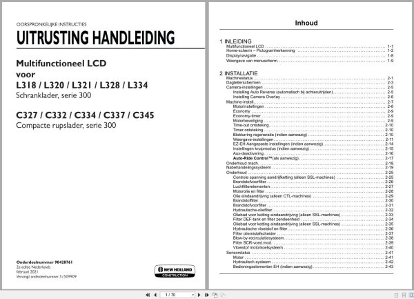 New Holland Loader L318 to C345 Equipment Manual 90428761 2021 NL (1) New Holland Loader L318 To C345 Equipment Manual 90428761 2021 Nl (1)