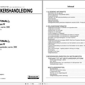 New Holland Loader L334 C334 C345 Operation Maintenance Manual 90428711 2021 NL (1)
