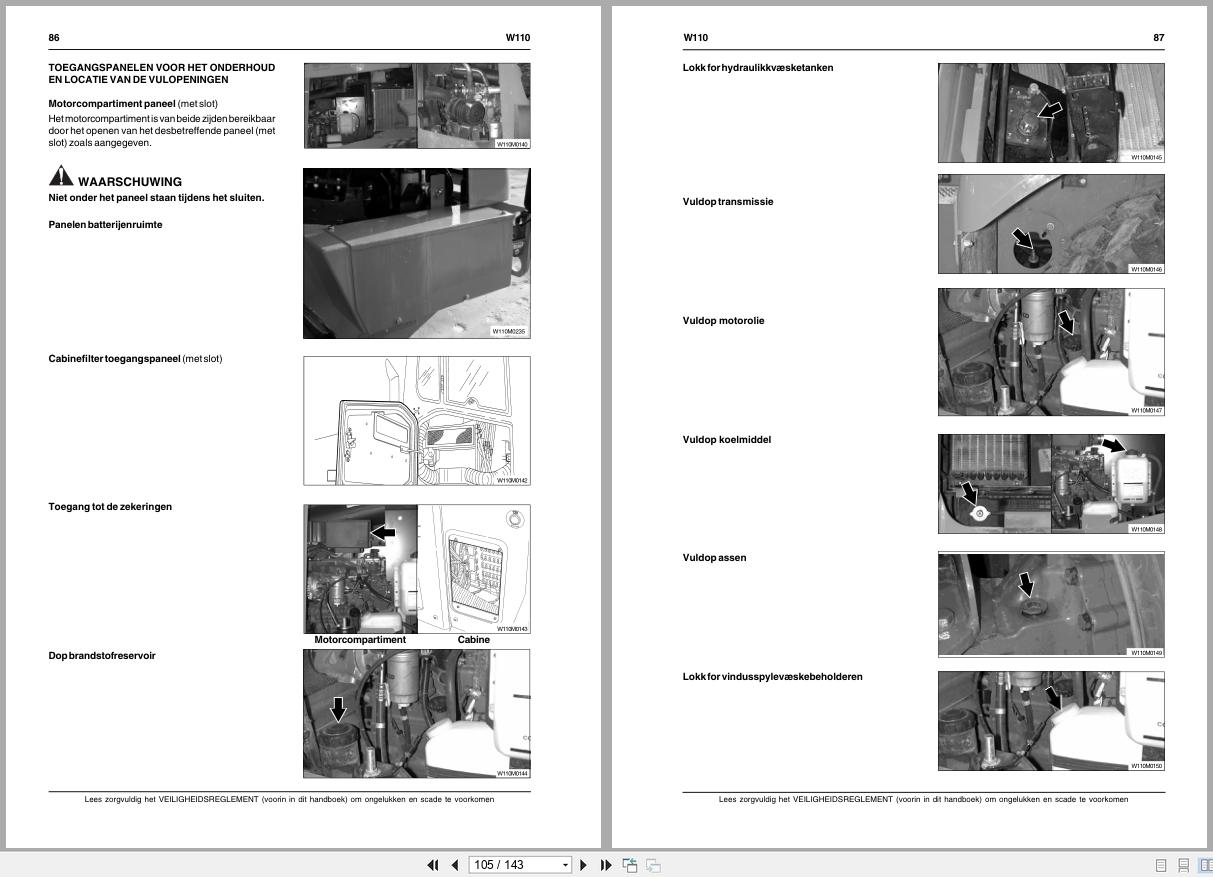 New Holland Loader W110 Operation Maintenance Manual 6042183700 2005 NL (2)