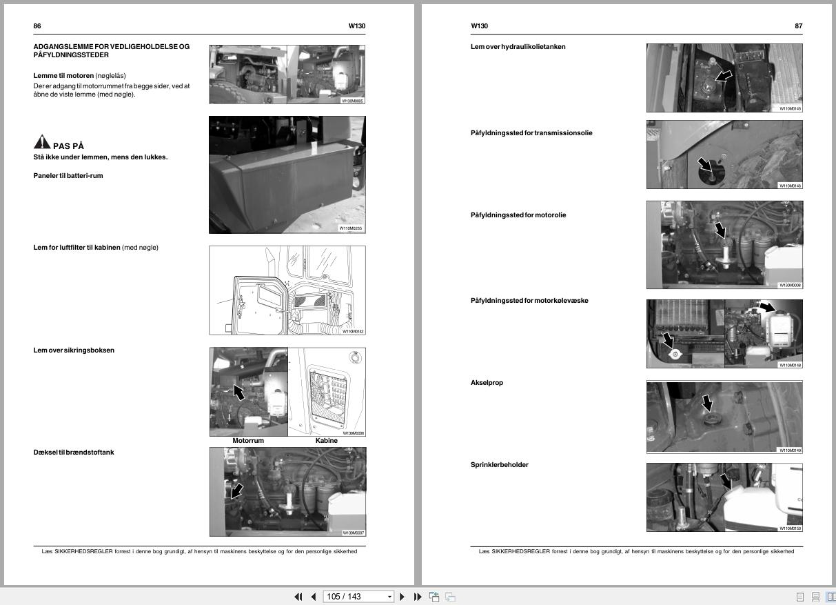 New Holland Loader W130 Operators Manual 6042188100 2005 DK (2)