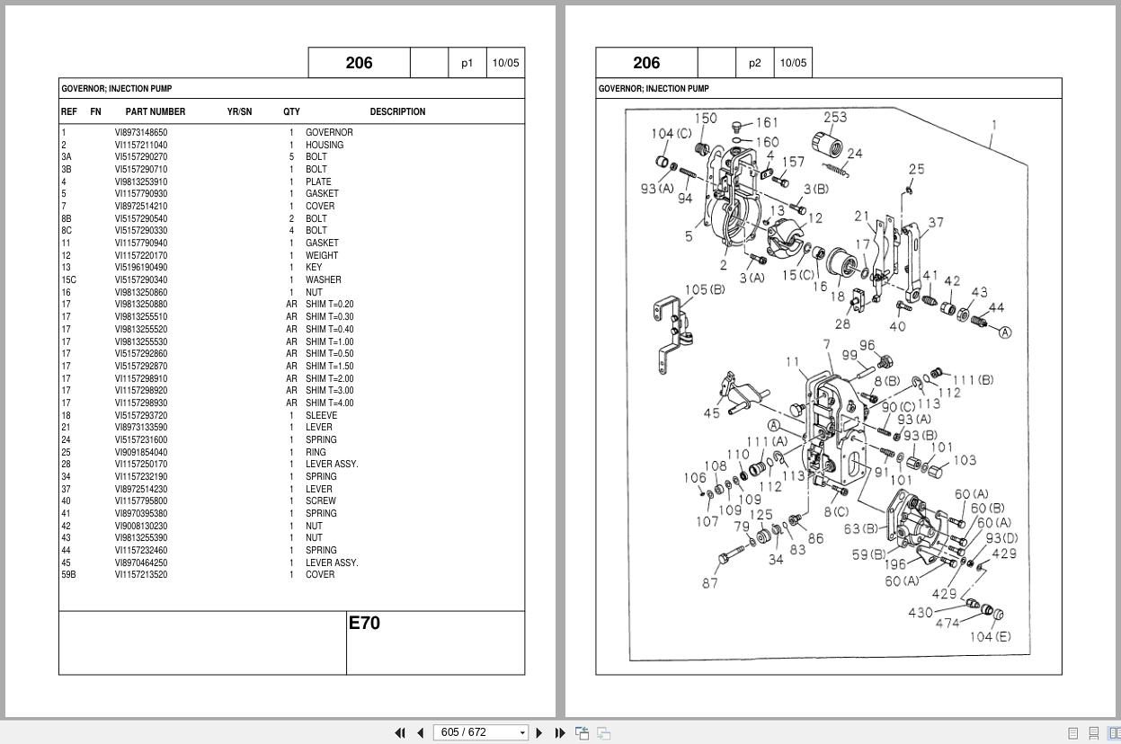 New Holland Midi Crawler Excavator E70 Parts Catalog 87360691NA 2005 (2)